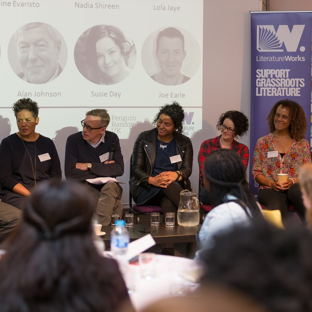 Penguin Write Now Live Bristol Event. Alan Johnson, Kit de Waal, Tom Weldon, Nadia Shireen, Susie Day, Bernardine Evaristo and Joe Earle, take part in an author panel at WriteNow Bristol